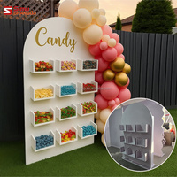 Mur de bonbons en PVC acrylique blanc personnalisé en usine pour décorations de fête d'anniversaire d'enfants