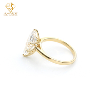 Bague de fiançailles personnalisée en or 10K/14K/18K et argent sterling 925 avec diamant de laboratoire taille marquise 1ct 2ct 3ct certifié IGI