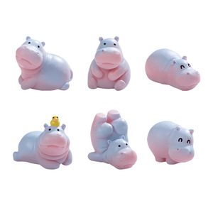 Figuras de hipopótamo pequeñas de Dp Craft, decoración de animales de dibujos animados de resina, adorno de escritorio para decoración de habitación de niños - Product Image 5