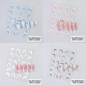 3D Embossed French Ruffle <b>Nail</b> Stickers Self Adhesive <b>Nail</b> Art <b>Decals</b> Custom Logo Salon Manicure Decoration <b>Nail</b> Sticker - Product Image 5