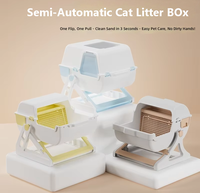 Bac à litière pour chat semi-automatique en PP, extra-large, anti-éclaboussures, sans ramassage, style ouvert, vente en gros d'usine transfrontalière