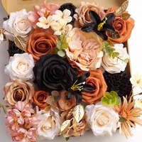 Boîte de fleurs artificielles, fleurs décoratives, couronnes et plantes, ensemble de fleurs, boîte cadeau