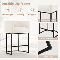 Tabourets de bar modernes en tissu de lin avec armature métallique Tabourets de bar pour îlot de cuisine Chaise de bar haute