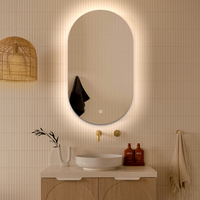 Lampe murale pour hôtel, maison, miroir ovale intelligent sans cadre avec lumière, miroir intelligent éclairé, miroir de courtoisie à led carré pour salle de bain