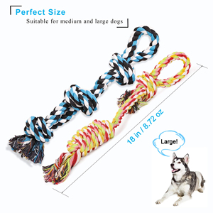 Yap & Meow Pet Eco-Friendly Cotton Dog Toy Limpieza dental Cuerda para masticar casi indestructible Alivia el estrés Aburrimiento Rechinar los dientes - Product Image 1