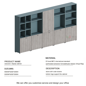 Escritorio de oficina ejecutivo convertible azul moderno personalizado al por mayor muebles comerciales elegantes para oficina moderna de madera para gerente - Product Image 6