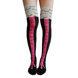 Envío Directo invierno otoño mujer 3D pollo estampado divertido dibujos animados muslo alto calcetín moda lindo señoras fino dedo del pie <span class=keywords><strong>pies</strong></span> Calcetines - Product Image 1