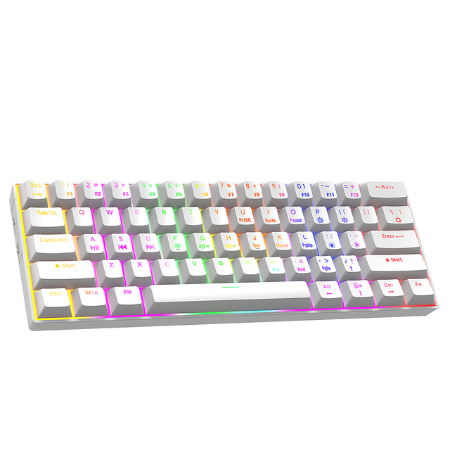 New Stock Portable Mini 61 Keys USB-C Wired Gaming Keyboard 60 Percent LED Backlit Blue Switch Mechanical Keyboard