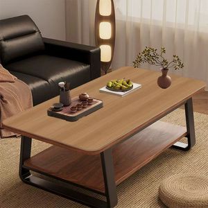 Mini sofá cuadrado de madera moderno, mesa auxiliar, rectángulo duradero, sala de estar Simple, mesa de centro de té para casa pequeña, casa de alquiler fácil - Product Image 6