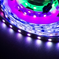 Bande lumineuse LED 5050 RGBIC, auto-adhésive, flexible, 60 LED/m, basse tension 24V, ambiance colorée, flux lumineux RGBIC