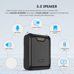 <span class=keywords><strong>SHIDU</strong></span> 30W IPX6 Micrófono inalámbrico a prueba <span class=keywords><strong>de</strong></span> agua Altavoz portátil BT 5000mAh Banco <span class=keywords><strong>de</strong></span> energía <span class=keywords><strong>Amplificador</strong></span> <span class=keywords><strong>de</strong></span> <span class=keywords><strong>voz</strong></span> - Product Image 2