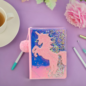 Soododo Cô Gái Dễ Thương Unicorn Lông Thiết Kế Từ Vải Bìa Máy Tính Xách Tay A5 Sổ Sổ Sổ Tay Nhanh Chóng Cát Long Lanh Giấc Mơ Loose-Leaf - Product Image 2