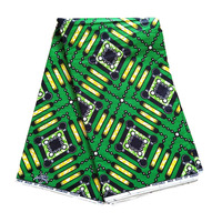 Kain Cetak Lilin Asli Afrika YACHITEX 100% Katun Dengan Motif Bunga Kuning