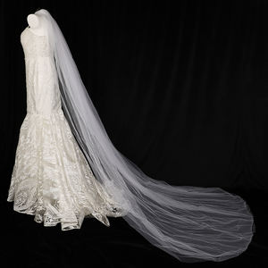 Voile de mariée de luxe CYG à double couche, 3 mètres de long, en tulle doux, avec peigne à cheveux - Product Image 3