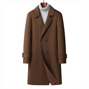 Abrigo <span class=keywords><strong>de</strong></span> Lana Tejida <span class=keywords><strong>de</strong></span> Invierno para Hombre, Corte Largo, Estilo Casual, Doble Botonadura, Chaqueta Juvenil - Product Image 1