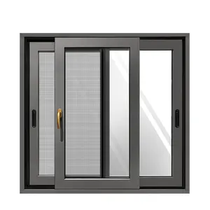 铝合金型材双层玻璃隔热钢化玻璃推拉窗