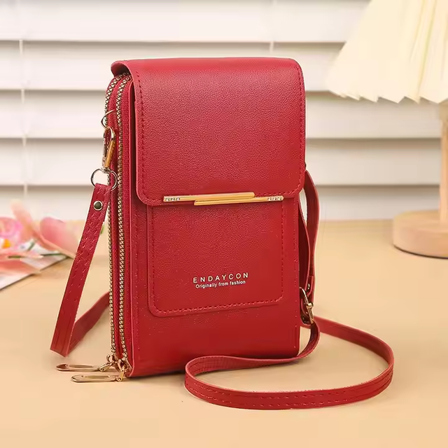 Crossbody Shoulder Bag Crazy Bag Fashion Touch Screen Lock Women's Mobile Phone Card Holder Cell Phone Bag