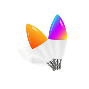 Bombilla LED Inteligente Tuya Wifi RGB, Luz Blanca Cálida y Fría CCT E14 5W 7W 9W 220V, Control por Aplicación Alexa, Ritmo <span class=keywords><strong>Musical</strong></span>, Bombilla Eléctrica Inteligente Tipo Vela - Product Image 1