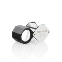 20.5mm 10X Triplet Diamond Loupe Chrome Finish Professional Jewelry Magnifier With Leather Case
