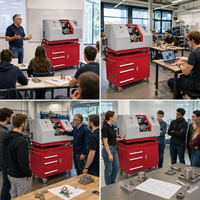 Tour de banc CNC miniature SIEG De4-Eco KC4S 500W MT3 avec porte-outils à 4 positions, tour CNC de laboratoire pour l'éducation et les fablabs