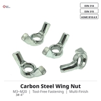 DIN 314 JIS B1185 ASME B18.6.9 Toutes les tailles Acier au carbone Cl. Écrou à oreilles 4 5 8, zingué, hauteur accrue, taille personnalisée, à bords