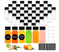 2 oz botol Shot dengan tutup botol plastik kecil untuk cairan jahe botol pendek untuk jus minuman keras