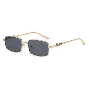 Unisex Metal Square <b>Sunglasses</b> Gold Frame UV400 Protection Type 3 Sunshades PC Lens Full Rim Design - Product Image 5