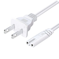 Câble d'alimentation AC Cantell à prix abordable de 1,5 m avec prise électrique américaine IEC C7 pour ordinateur, cordon d'alimentation 2 broches 10A avec gaine en PVC