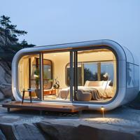 Cabane préfabriquée en conteneur, maisonnette, bungalow, mini-cabane en forme de pomme, maison modulaire préfabriquée, chambre capsule, hôtel, complexe hôtelier