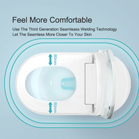 Haute technique monté au sol allongé Double forme de U élargir le siège autonettoyant chauffage bidet intelligent toilette intelligente