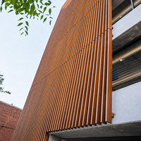Lamelles en aluminium grain de bois thermolaquées 50x50 de qualité supérieure, durables et résistantes aux intempéries – Solution architecturale