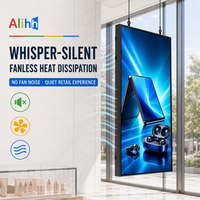 Écran anti-reflet haute luminosité HD 3000 nits pour vitrine, lecteur publicitaire suspendu de 55 pouces pour l'éducation et la vente au détail