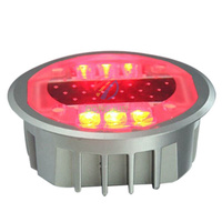 Borne de signalisation routière solaire IP68 en aluminium, capacité de charge >30T, autonomie 96H, LED clignotante, marqueur de chaussée sans fil robuste, 5 couleurs