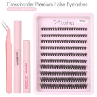 Lot de 120 faux cils 3D en grappe, kit DIY pour cils en grappe, cils naturels effilés, bande fine, 40 paquets
