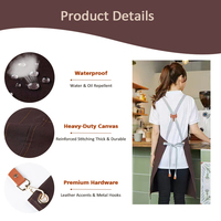 Tablier personnalisé avec logo imprimé, vêtements de travail pour café, tablier en toile de coton imperméable avec liens pour la torréfaction du café et la poterie artisanale