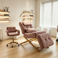 Ensemble de lit à cils dorés de luxe moderne Lit de massage de beauté en cuir avec personnalisation électrique pour salon et chambre à coucher