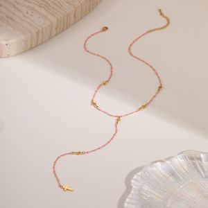 Kiti สร้อยคอทองคำแบบยาวสไตล์โมเดิร์นสร้อยคอทองคำสไตล์มินิมอลสำหรับผู้หญิงดูเป็นชั้นสแตนเลสไม่เสื่อมเสีย - Product Image 4