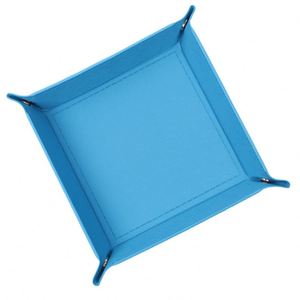 Organizador de Escritorio Moderno y Sencillo de PU Ecológico con Patrón Cruzado que Cambia de Color, Bandeja Cuadrada Plegable con Broche para Dados - Product Image 4