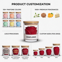 Bougie aromathérapeutique en cire de soja multi-parfumée personnalisée, faite à la main, écologique, dans un bocal en verre, décoration d'intérieur, cadeaux de mariage