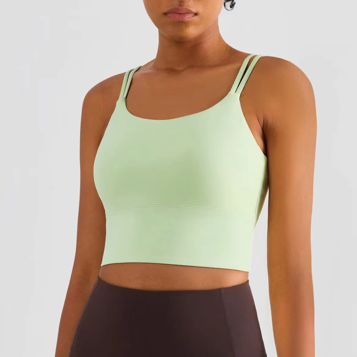 New Arrival Custom logo Women Slim Double Shoulder Strap Yoga Vest tank Top Backless Sports Yoga Bra for Women