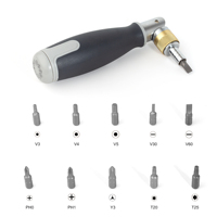 Tournevis à cliquet angulaire de précision 10-en-1 multifonctionnel avec embouts cachés, clé d'angle, outils de réparation professionnels pour le bricolage
