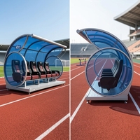 Abri élégant pour équipe de football protégé contre les UV, banc de remplacement confortable et pirogues de football résistantes aux intempéries pour terrain de football TBX