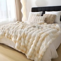 Couverture moelleuse et douce en peluche pour canapé, épaisse, chaude et mignonne, effet bulles, fourrure, couverture de lit, couvertures décoratives – Approvisionnement direct usine