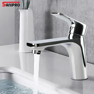 Sanipro phong cách sang trọng trang trí lưu vực bồn rửa vòi tap Mixer Chrome mạ thác nước Brass phòng tắm facebasin vòi nước