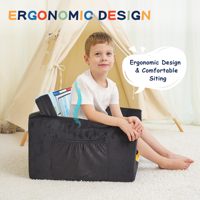 Sofá cama plegable para niños en forma de coche negro OEM juguetón tierno sofá de espuma pequeño para guardería