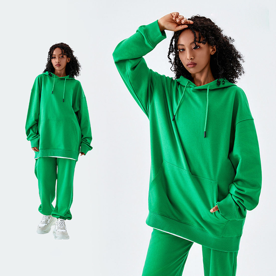 เสื้อฮู้ดสีเขียว