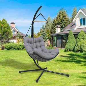 Chaise à œufs suspendue avec support Chaise pivotante d'intérieur Chaise à œufs <span class=keywords><strong>hamac</strong></span> d'extérieur pour patio chambre jardin et <span class=keywords><strong>balcon</strong></span> - Product Image 2
