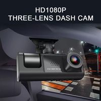 Cámara para Auto con WIFI, 3 Cámaras (Frontal, Trasera e Interior), Grabador de Video con Gran Angular, Espejo Retrovisor con Cámara, Grabador de Conducción Segura
