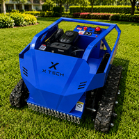 Mesin Pemotong Rumput CE EPA 500mm Pertanian dengan Trek Karet, Robot Pemotong Rumput Flail Kontrol Jarak Jauh