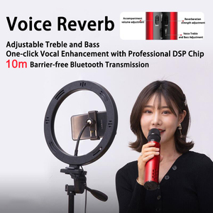 Vàng Không Dây <span class=keywords><strong>Bluetooth</strong></span> Karaoke Mini USB Cầm Tay <span class=keywords><strong>Microphone</strong></span> 3-Trong 1 Efface Les Bruits Extérieurs Tiếng Ồn Hủy Bỏ Nhà Cầm Tay - Product Image 3